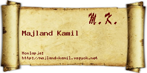 Majland Kamil névjegykártya
